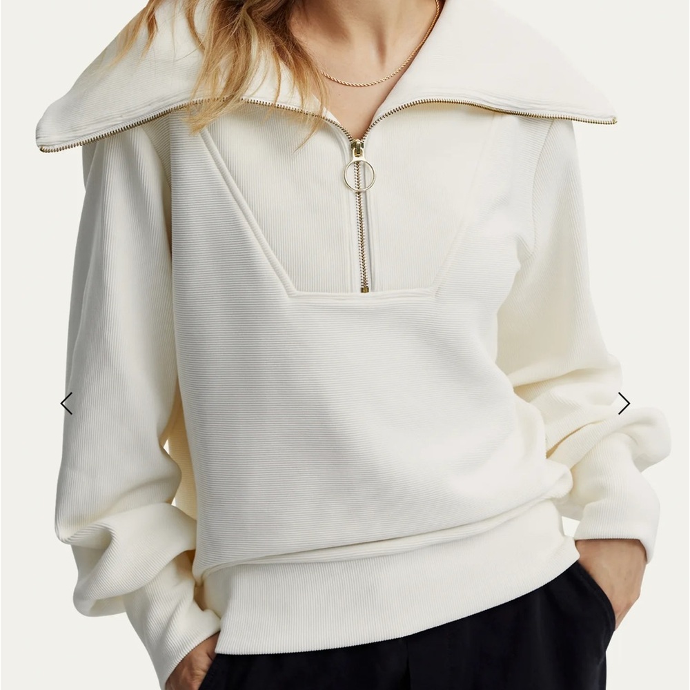 Varley vine half zip ribbed sweater